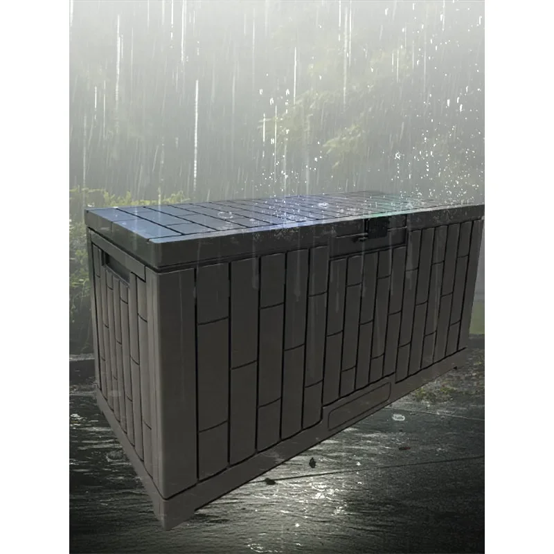 Outdoor Storage Cabinet Weatherproof Garden Tool Locker Sun Protection Courtyard Balcony Sundries Organizer Box for Patio