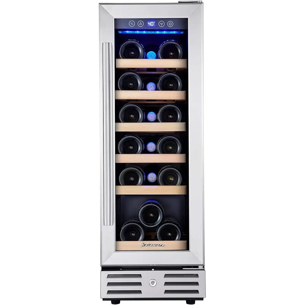 

18-Bottle 12 Built-In/Freestanding Wine Cooler with Stainless Steel and Double-Pane Glass Door, Temperature Memory Function