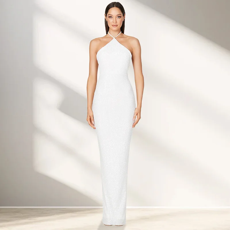 

Women's Clothing Style Fashion Slim-fitting Halter Dress Pure Desire Style Sleeveless Collar Split-ended Dress Skirt