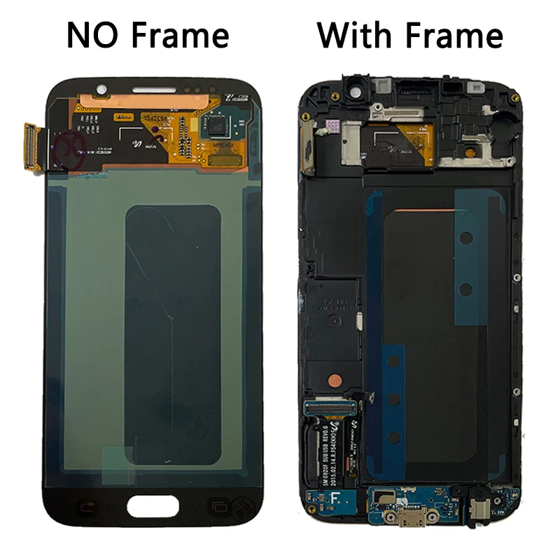 شاشة LCD بديلة لسامسونج ، شاشة تعمل باللمس ، مجموعة محول الأرقام مع غطاء ، S6 ، G920 ، G920i ، G920F ، G920W8
