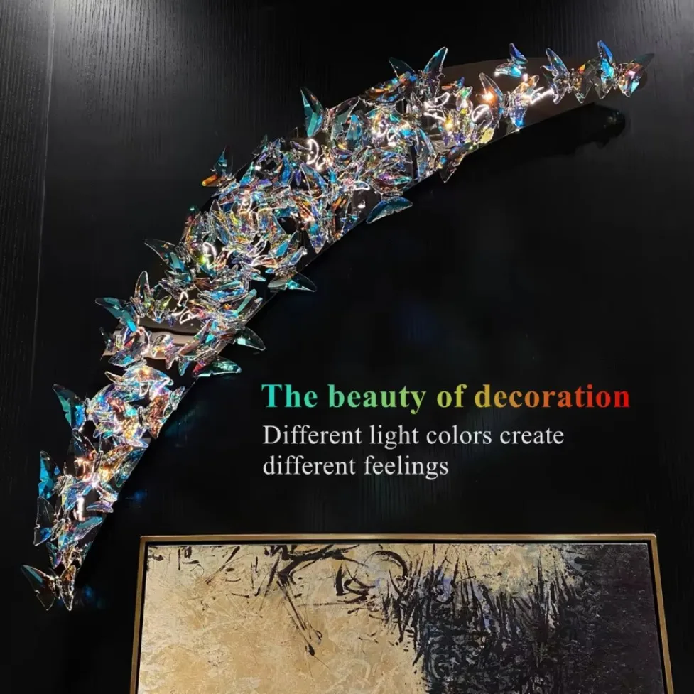 1/2/3/5PCS K9 Colored Crystal Butterfly Pendant High Transparency for Chandelier Accessories Wedding Decor Creative DIY Lighting