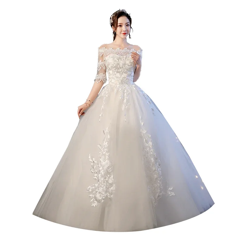 Customized Wedding Dress Lace Up New Style Plus Size Wedding Dresses Ball Gowns Bride Vrstidos De Novia