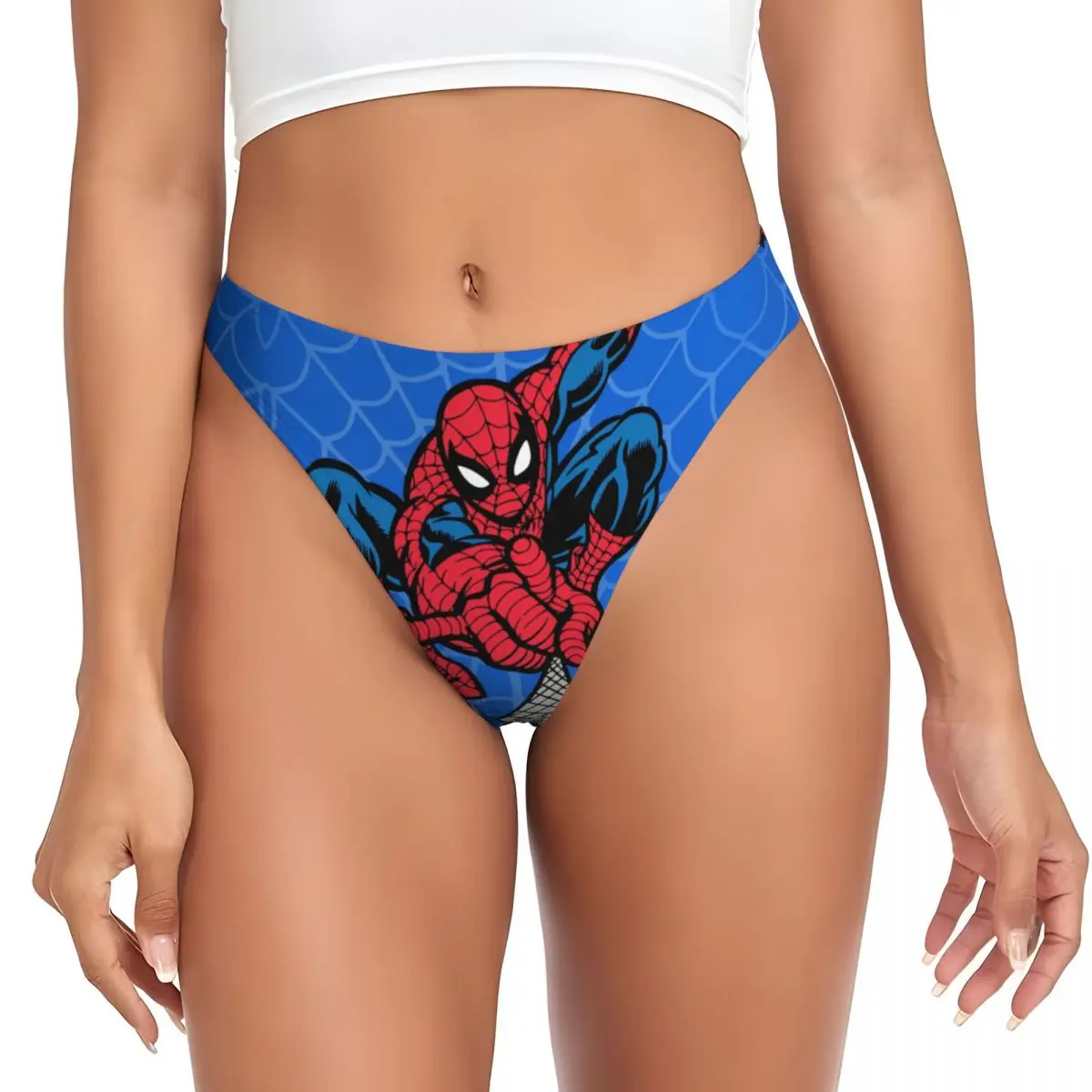 Custom Women Spider Superhero G-string Panties Female Soft Thongs Underwear