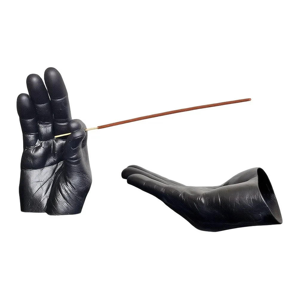 Resin Hand Incense Burner Holder for Aesthetic Ash Management Yoga Meditation Room Decor 10 15 3.8cm 15 10 5cm