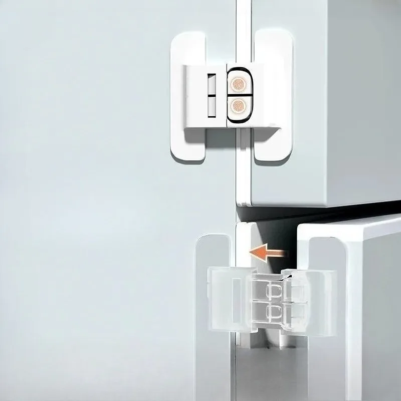 

No Drill Fridge Door Closer Holder Baby Safety Lock Drawer Auto Closure Sticker Refrigerator Fixing Buckle Childproof Device