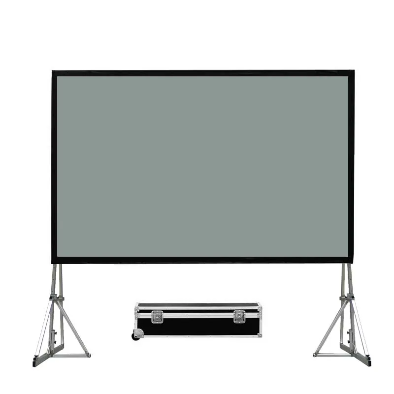 2026Huge 220 250 300 350inch 16 by 9 Front and Rear Alr Fast Folding Projector Screen Portable Projection Screen Aluminum with S