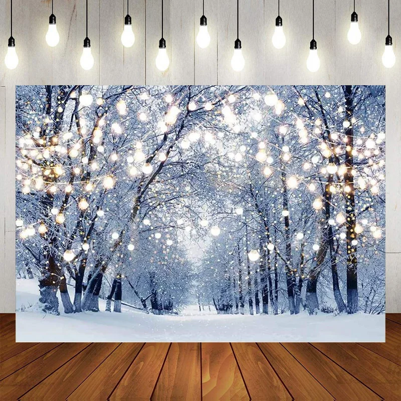 

Funnytree Winter Scene Wonderland Snowflake Happy Birthday Party Photography Backdrop Background Banner Decoration Baby Shower