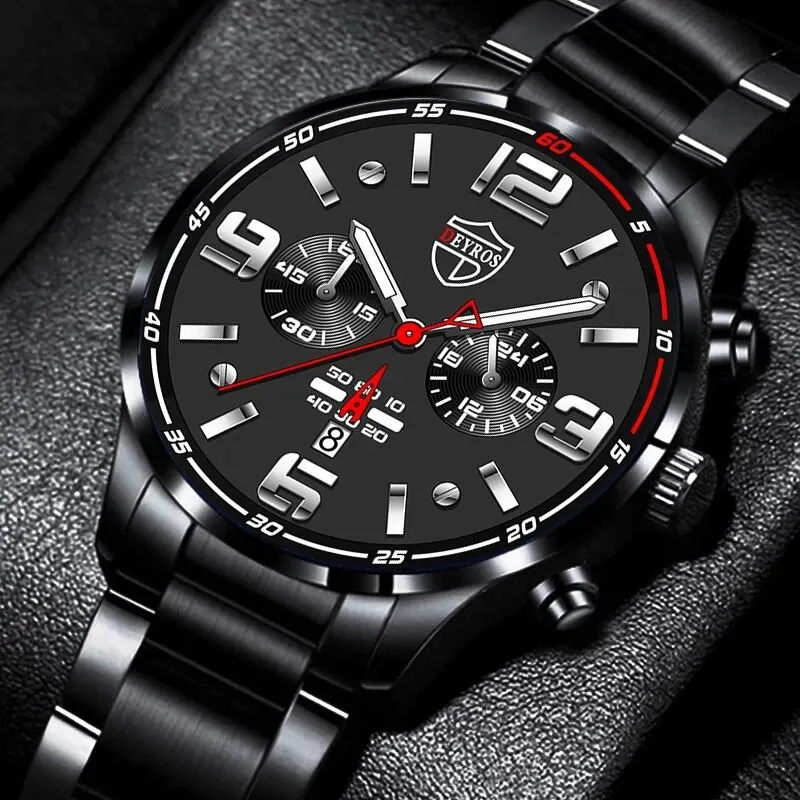 2023 Luxury Fashion Mens Calendar Watches Men Business Watch Male Stainless Steel Quartz Wrist Watch Luminous Clock Reloj Hombre