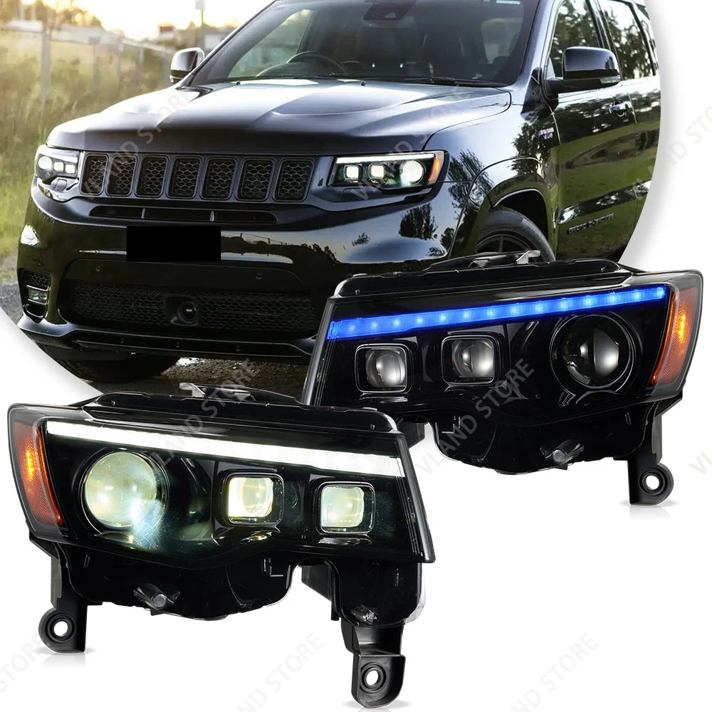 Vland LED Headlights With Start-up Animation For 2014-2022 Grand Cherokee WK2 Front Lamp Assembly Plug And Play