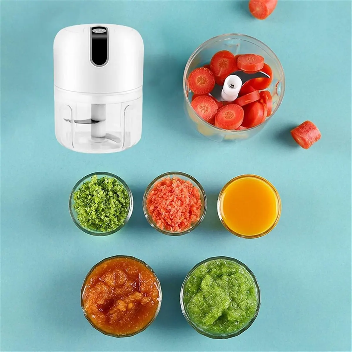 X10A Electric Mini Garlic Chopper, Portable Food Processor, Vegetables Chopper Mincer, Mini Garlic Chopper, Meat Grinder