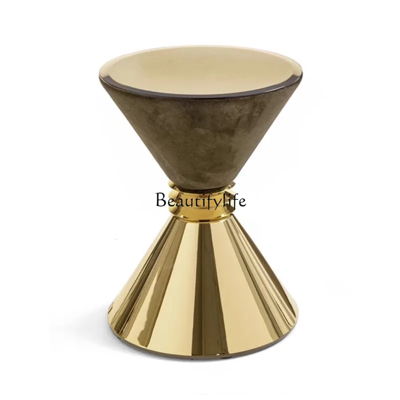 

Personalized Creative Design Waist-Tight Metal Sofa Side Table Mild Luxury Marble Corner Table