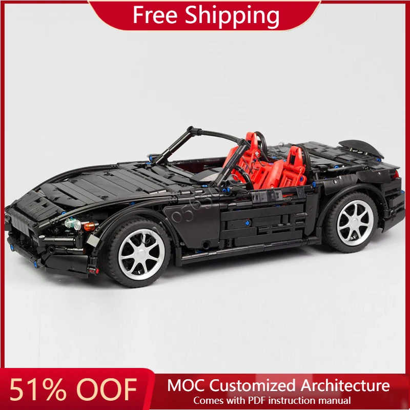 

1649 Pcs Moc Innovative Luxury and Cool Convertible Sports Car Model Building Blocks Technology Assembly Bricks Toys Kids Gifts