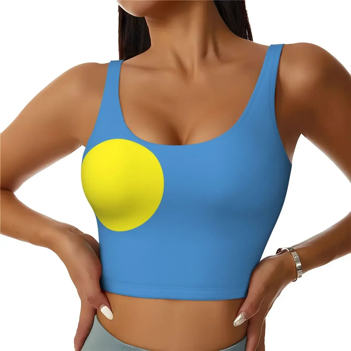 Mulheres sexy colete esportivo bandeira palau feminino streetwear esporte lingerie camiseta topo de colheita