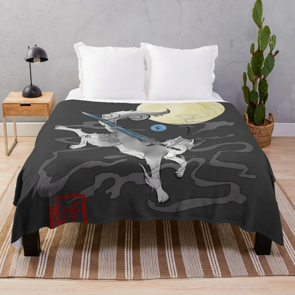 

The Great Grey Wolf - Sifkami Throw Blanket retro blankets