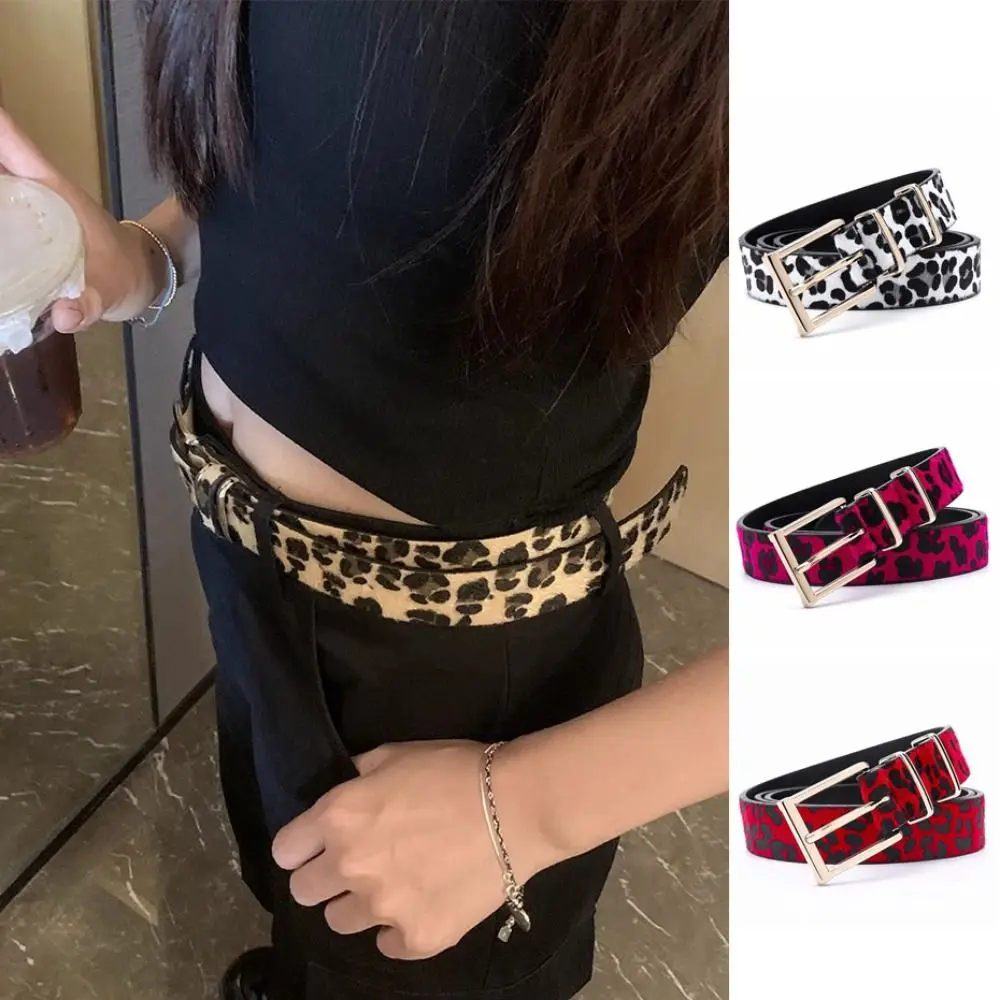 الكورية نمط ليوبارد طباعة حزام Y2K مشبك معدني بولي Leather حزام خصر من الجلد فستان الديكور الهيب هوب الشرير زنار الإناث/الفتيات