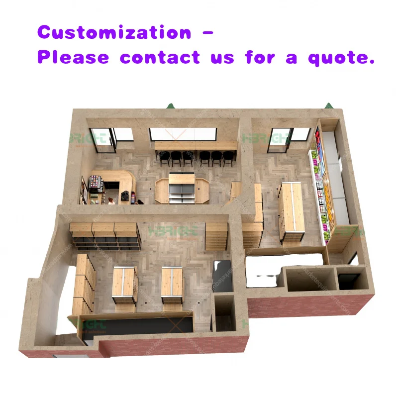 

custom.Top Quality Convenience One-Stop Retail Solution Service Supermarket Shelves Interior Display Design