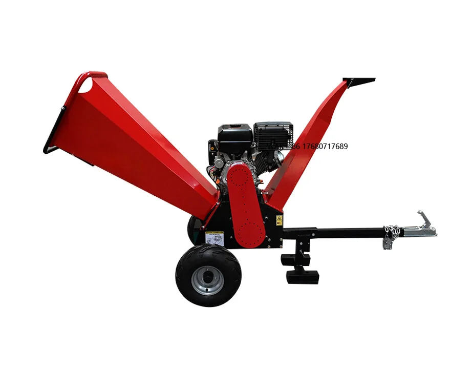 15hp Garden Tree Shredder Petrol Powered Branch Crusher Wood Chipping Machine Mini Wood Chipper Firewood Processor Wood Chipper