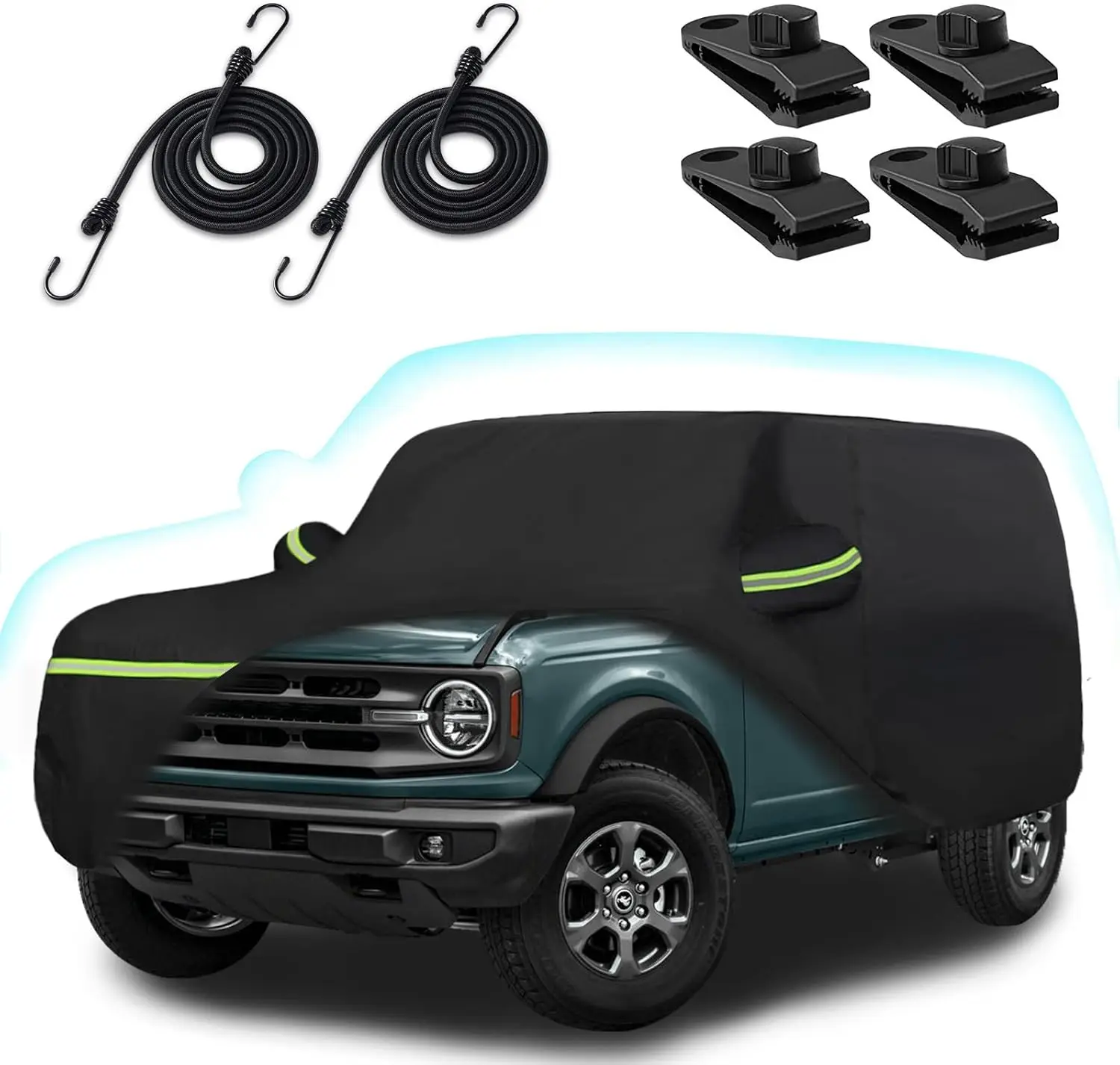 

Waterproof Car Cover for 2021-2025 Bronco 4 Door, 6-Layer All-Weather Protection with Zipper