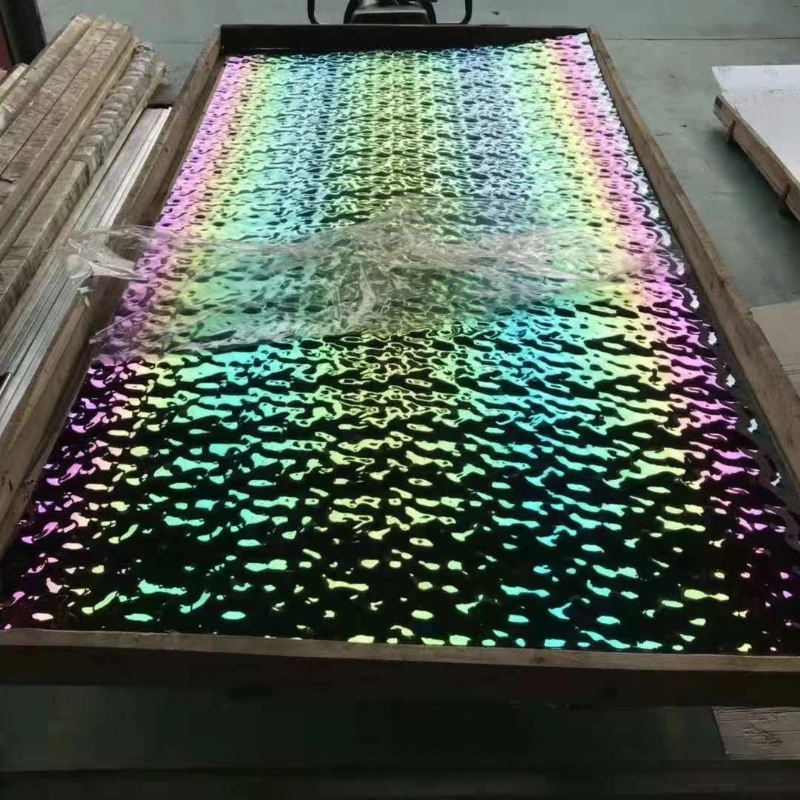 

201 mirror corrugated board Colored stainless steel concave and convex embossed large water corrugated