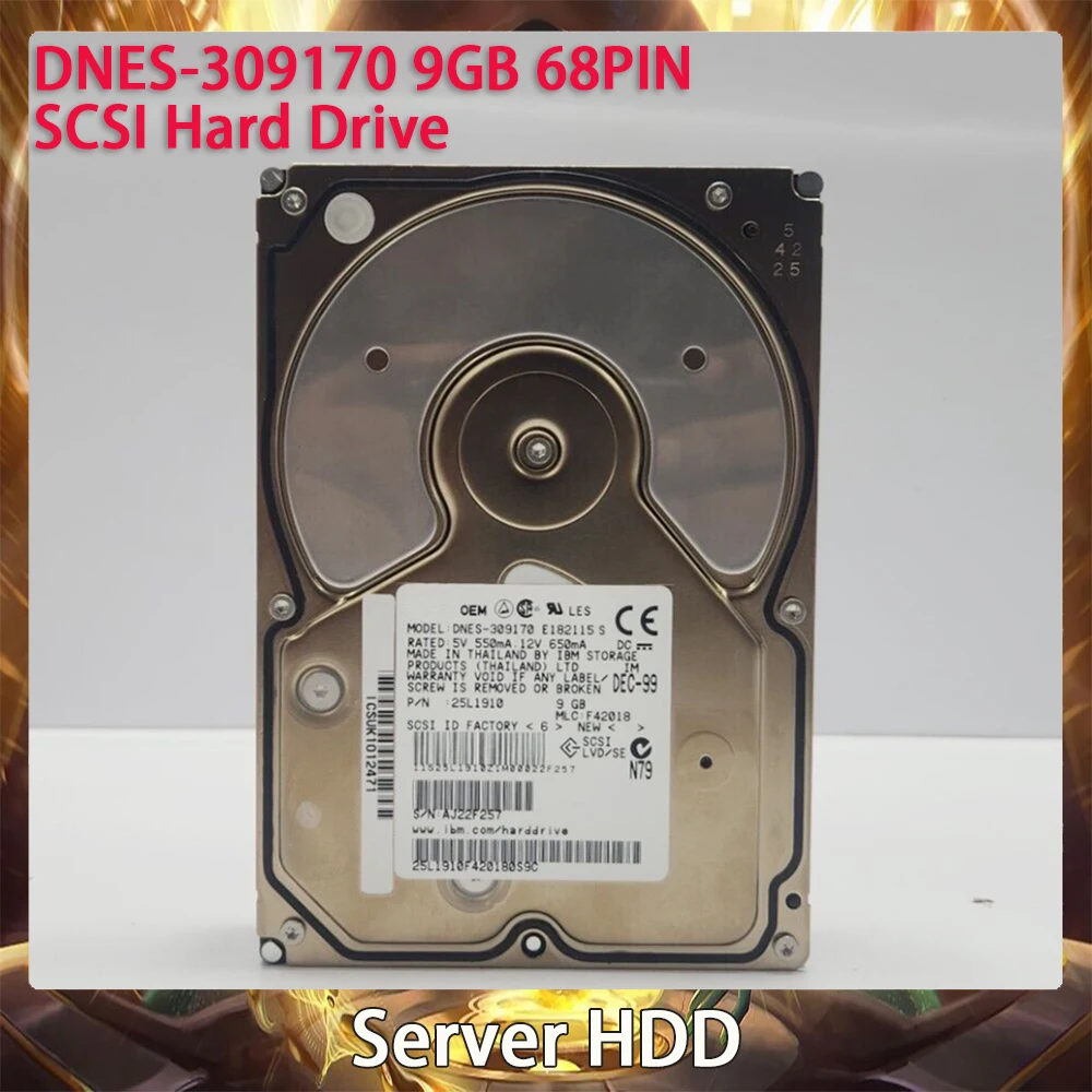 DNES-309170 9GB 68PIN SCSI Hard Disk For IBM Server HDD