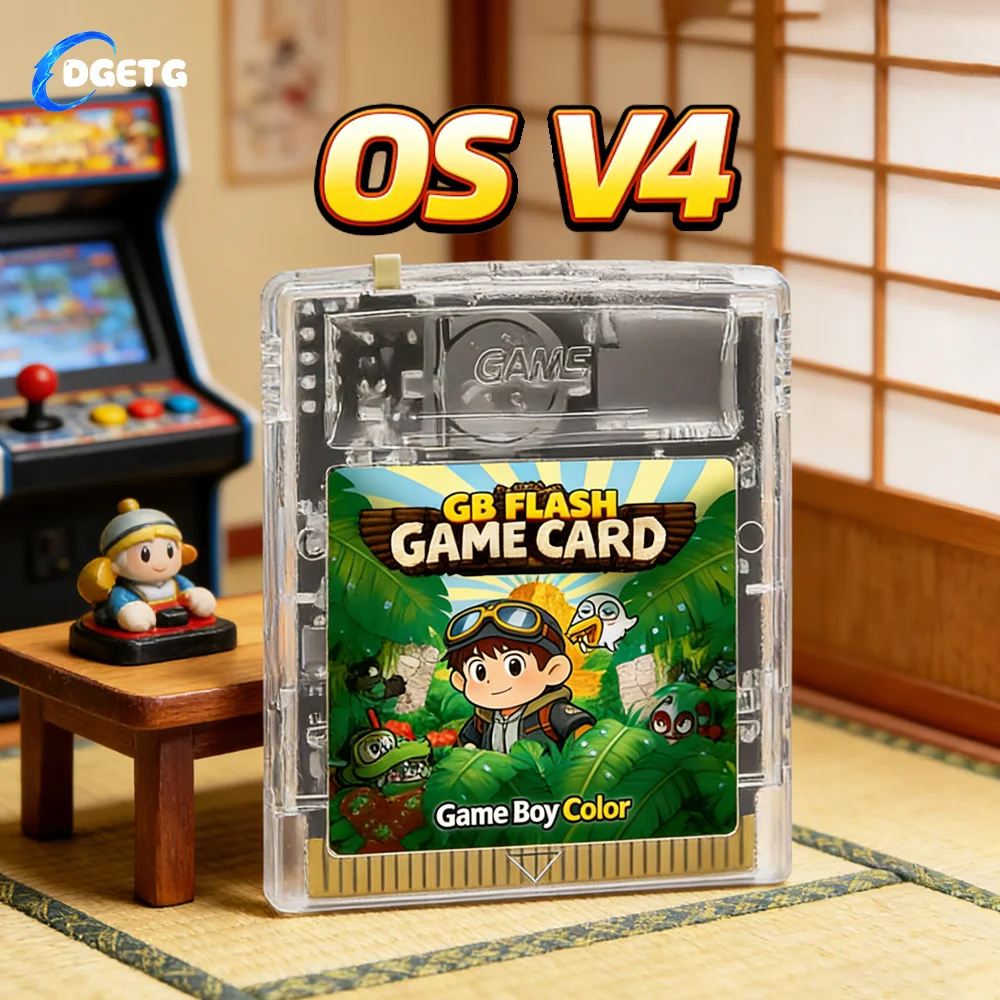 Tarjeta de Juego GBC con Sistema Operativo Actualizado V4, 2000 Juegos y Tarjeta TF de 4GB Incluida para Consola de Juegos Portátil GB/GBC/GBA SP/GBP, Tarjeta Flash de Video