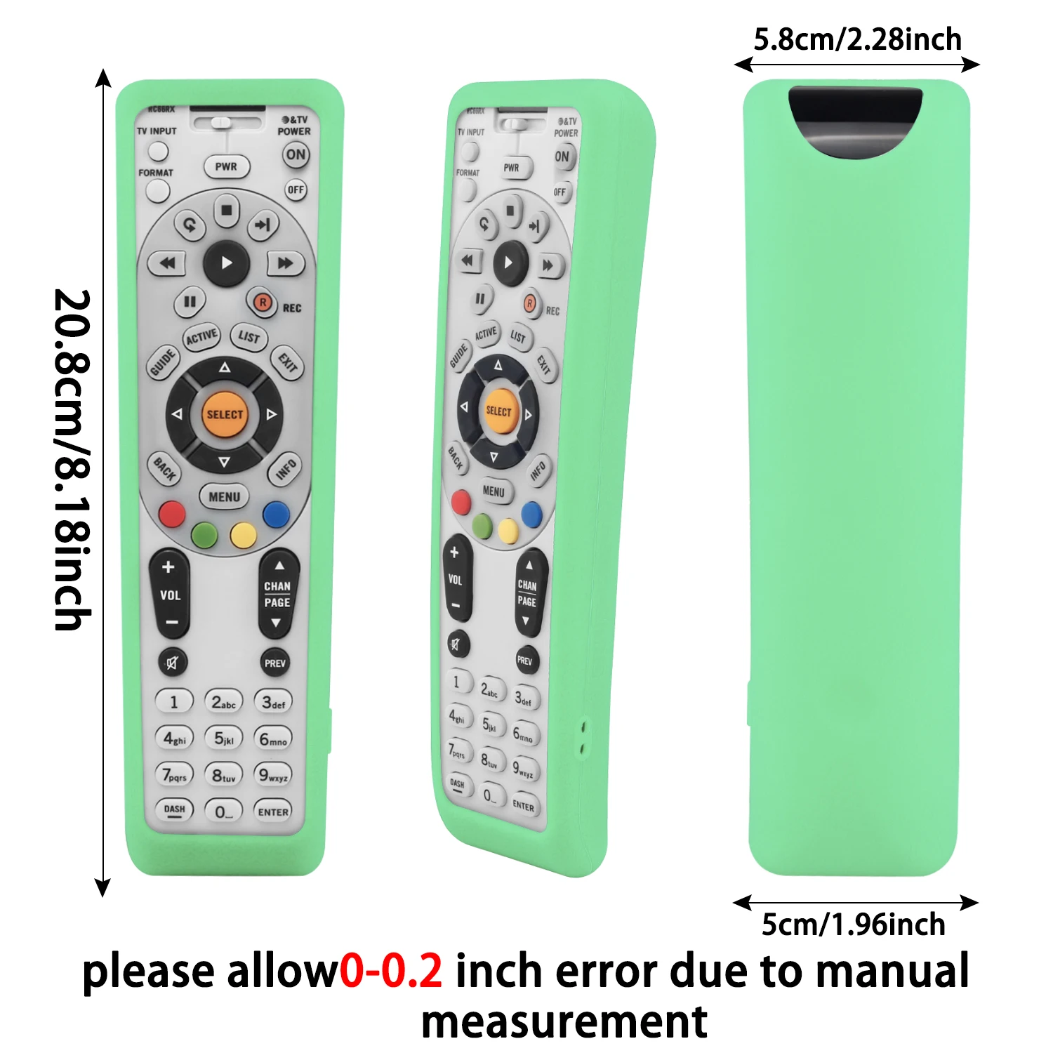 مقاوم للماء سيليكون التحكم عن بعد الغطاء الواقي ، حافظة تناسب Directv ، HDTV A/V استقبال ، 4-جهاز ، RC65R ، RC66RX