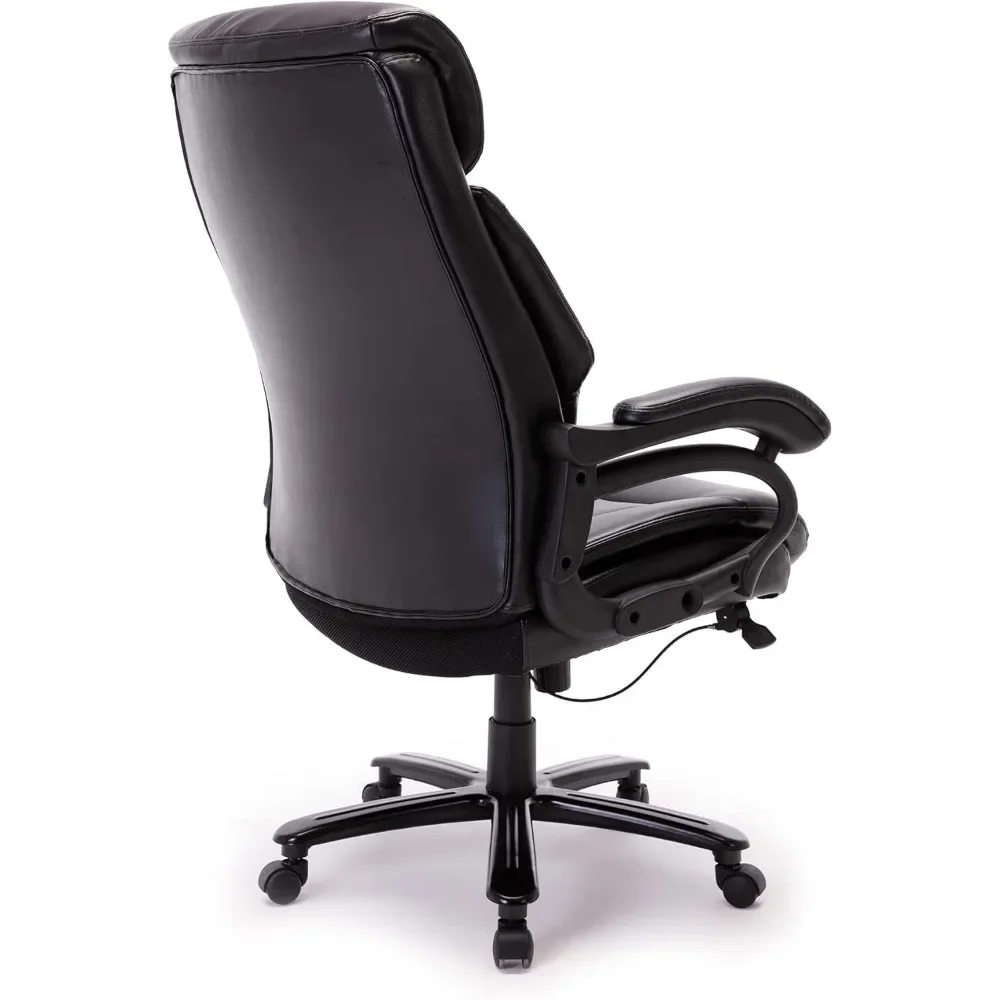 Cadeira de escritório com assento extra largo, cadeira executiva, encosto alto, couro ergonômico, cadeira de computador com inclinação, Heavy Duty, 400lbs