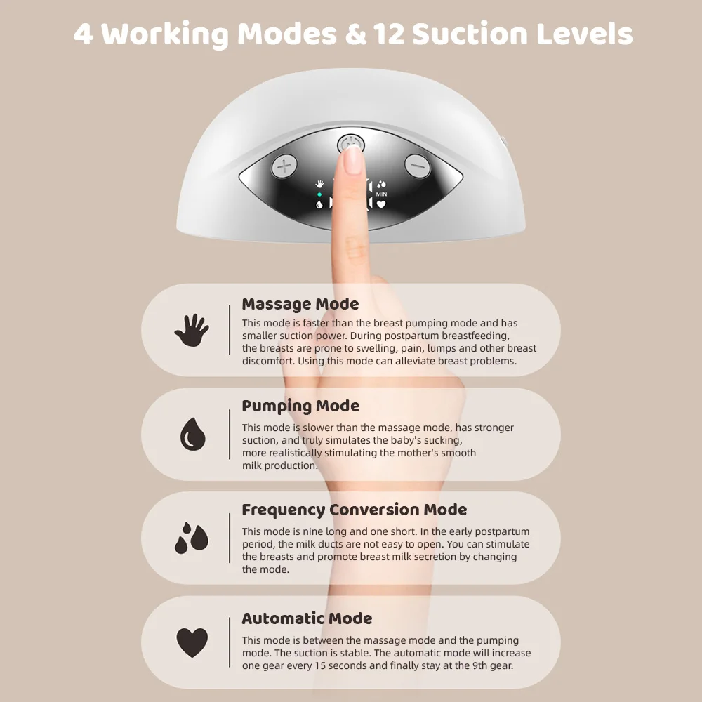 Pompa ASI elektrik dapat dipakai 4 mode kolektor susu level isap dengan kapasitas 210ml pompa payudara dengan bebas BPA