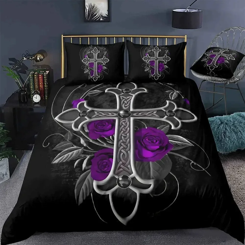 

Jesus Cross Christian Christ Believer Comfortable Duvet Cover Pillowcase Bedding Set Children Bedroom Decoration Home Textile