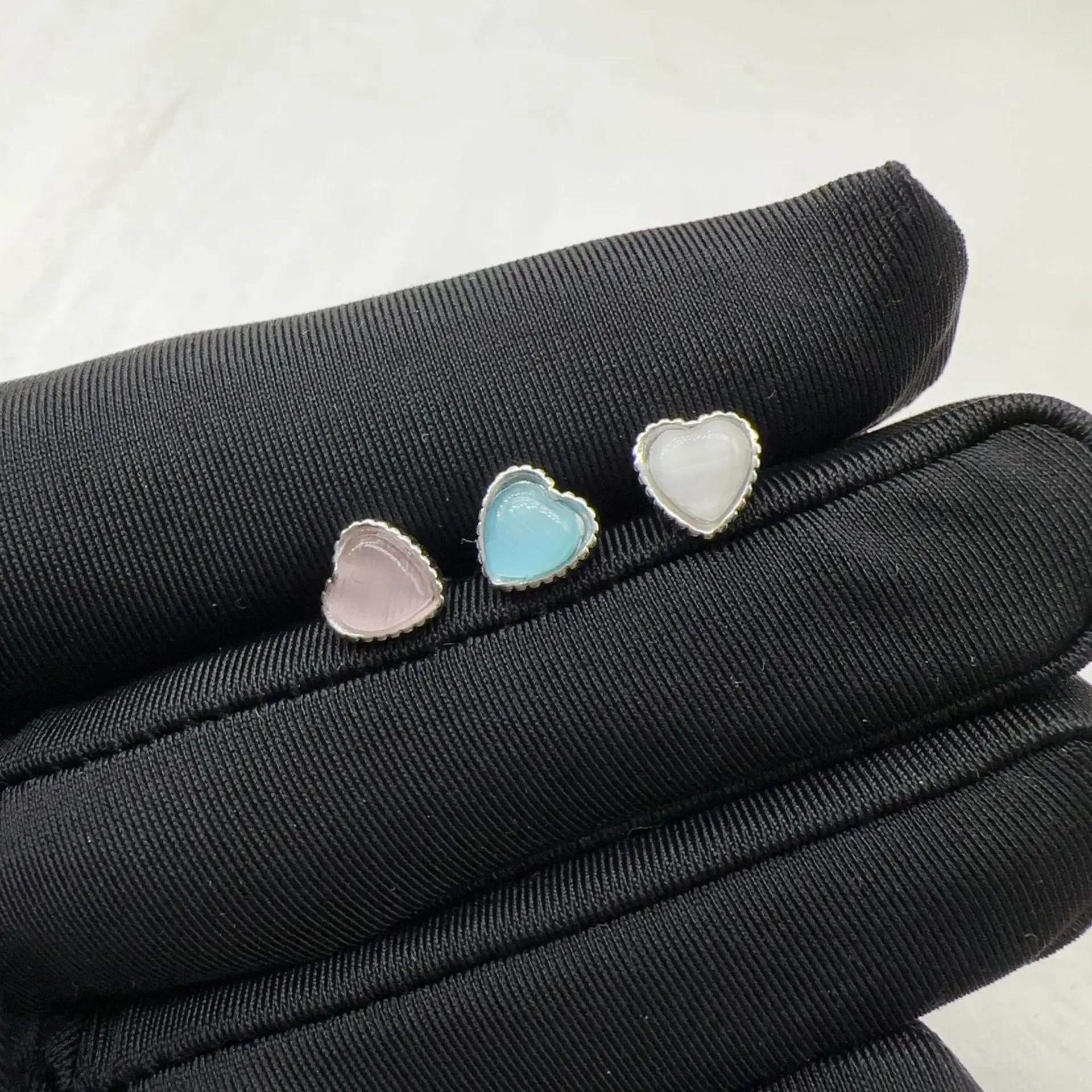 Love Peach Heart Opal Polarized Tongue Nail Sweet and Cute Piercing Tongue Ring Titanium Steel Jewelry Accessories