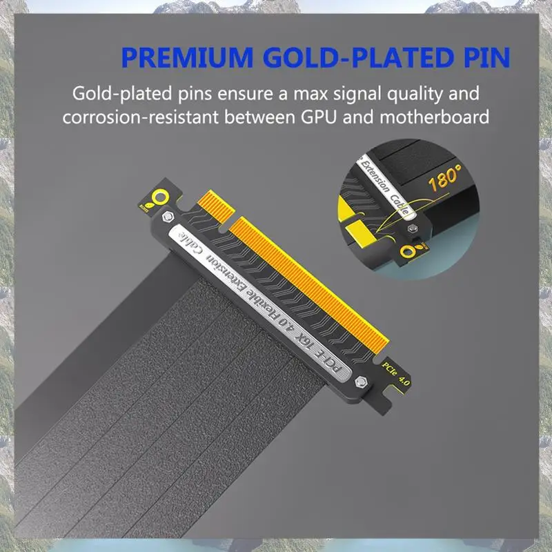 2025 ใหม่-สายต่อพลาสติก PCIE 4.0 16X 64GBS ความเร็วสูง GPU Riser สําหรับ GPU Extension Card, (90 องศา) ความยาว 25 ซม.