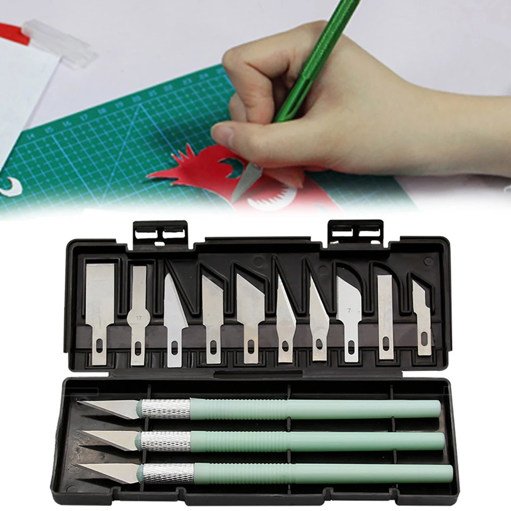 13Pcs Set Art Carving Cutter With Box Craft Sculpture Paper Cutting Blade Precision Engraving Cutter Hand Tool Carving Tools