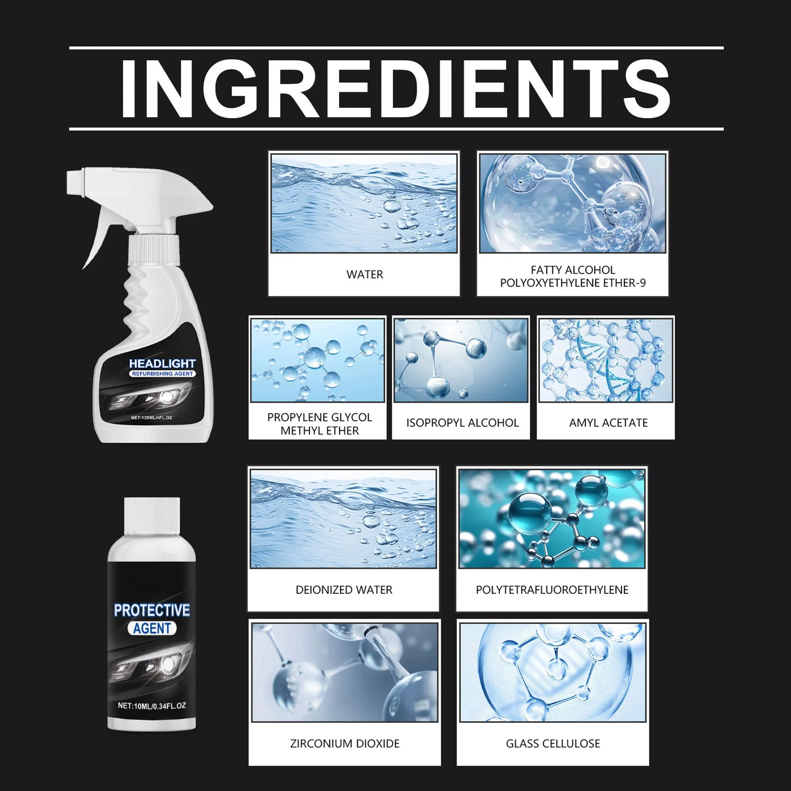 Kit Pemoles Restorasi Lampu Depan Mobil 120ml, Penghilang Goresan Lampu Depan Otomotif, Pasta Pembersih Cair, Cairan Pemoles Lampu Depan