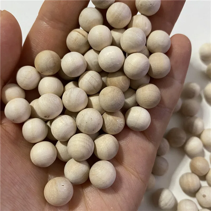 100Pcs 10mm 15mm Wood Bead Round Balls Wooden No Holes For Board Games Ball Run Game DTY