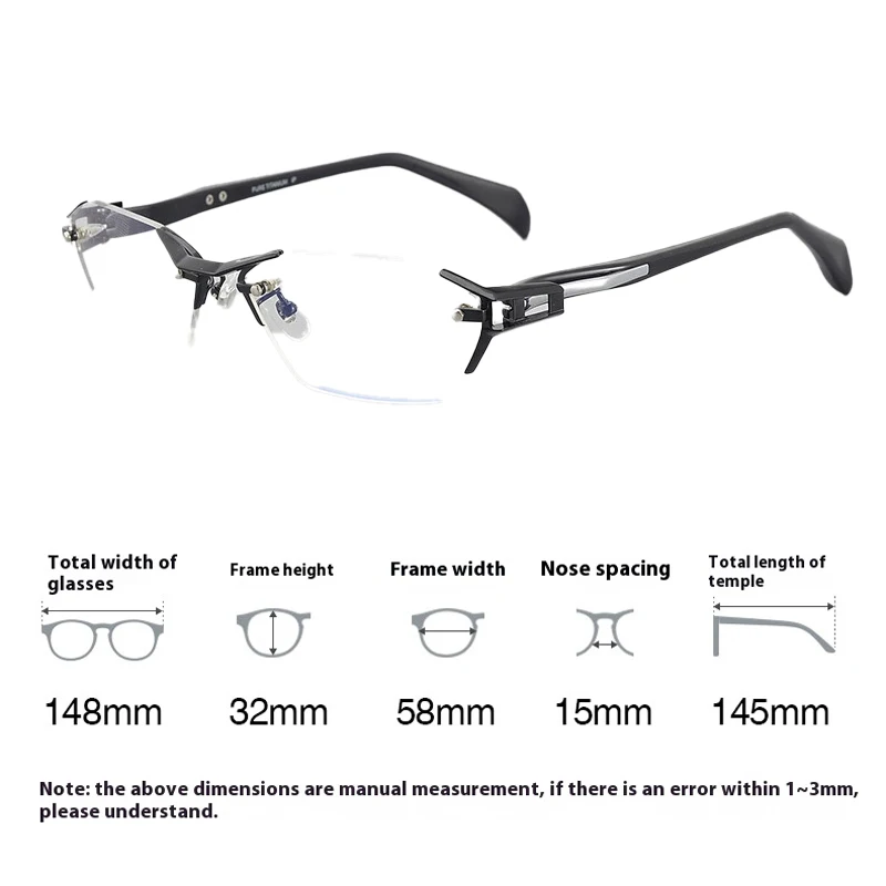 럭셔리 브랜드 순수 티타늄 안경 테두리 없는 커팅 안경 슈퍼 빈티지 정교한 안경