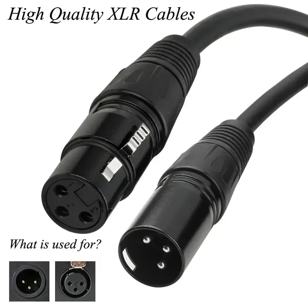 Kabel XLR męski do żeńskiego/męskiego M/F OFC Kabel audio ekranowany do miksera mikrofonowego Femlae do żeńskiego F/F 1m 1,8m 3m 5m 10m 15m 20m