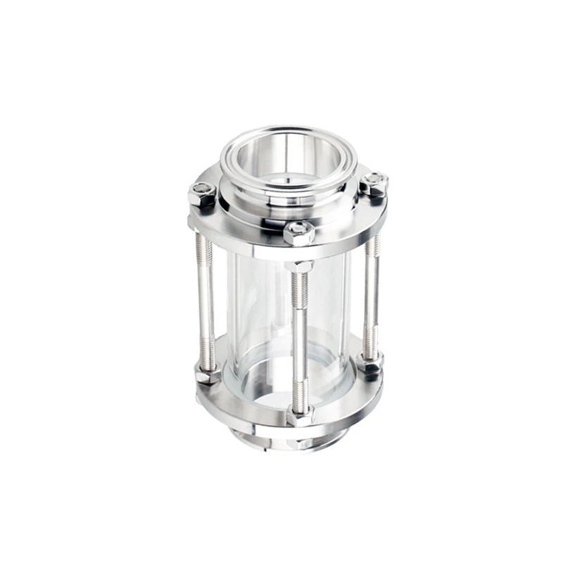 1.5"(38mm) OD50.5mm Short Type Tri-clamp High Quality Flow Sight Glass Diopter For Distillation,Height 148mm,SS304