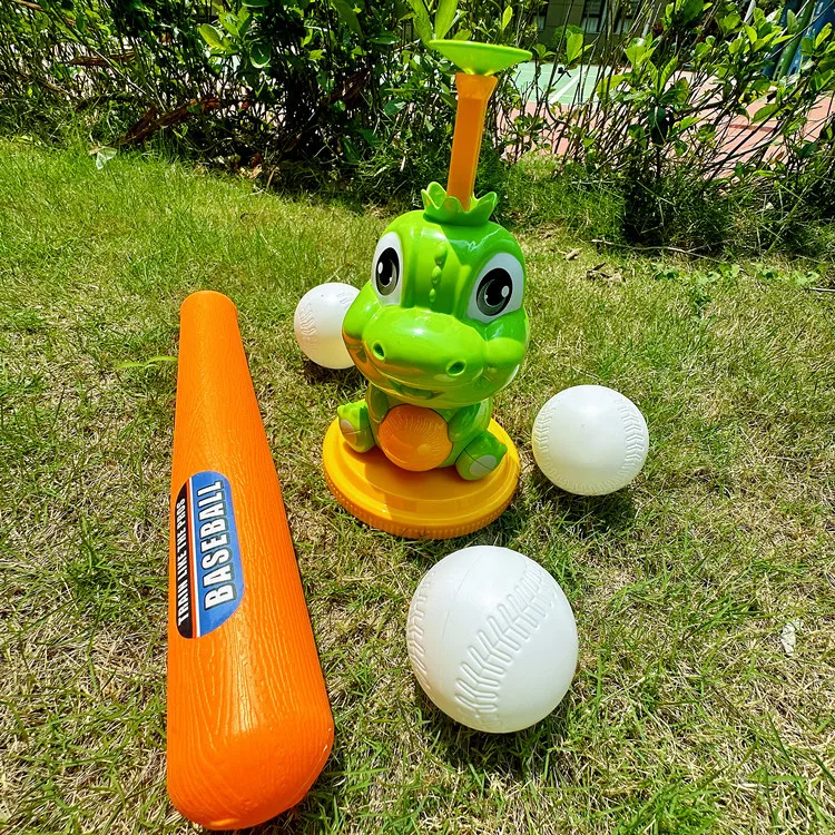 Set da baseball con dinosauro per bambini: giocattolo da gioco genitore-figlio per interni/esterni con 3 palline
