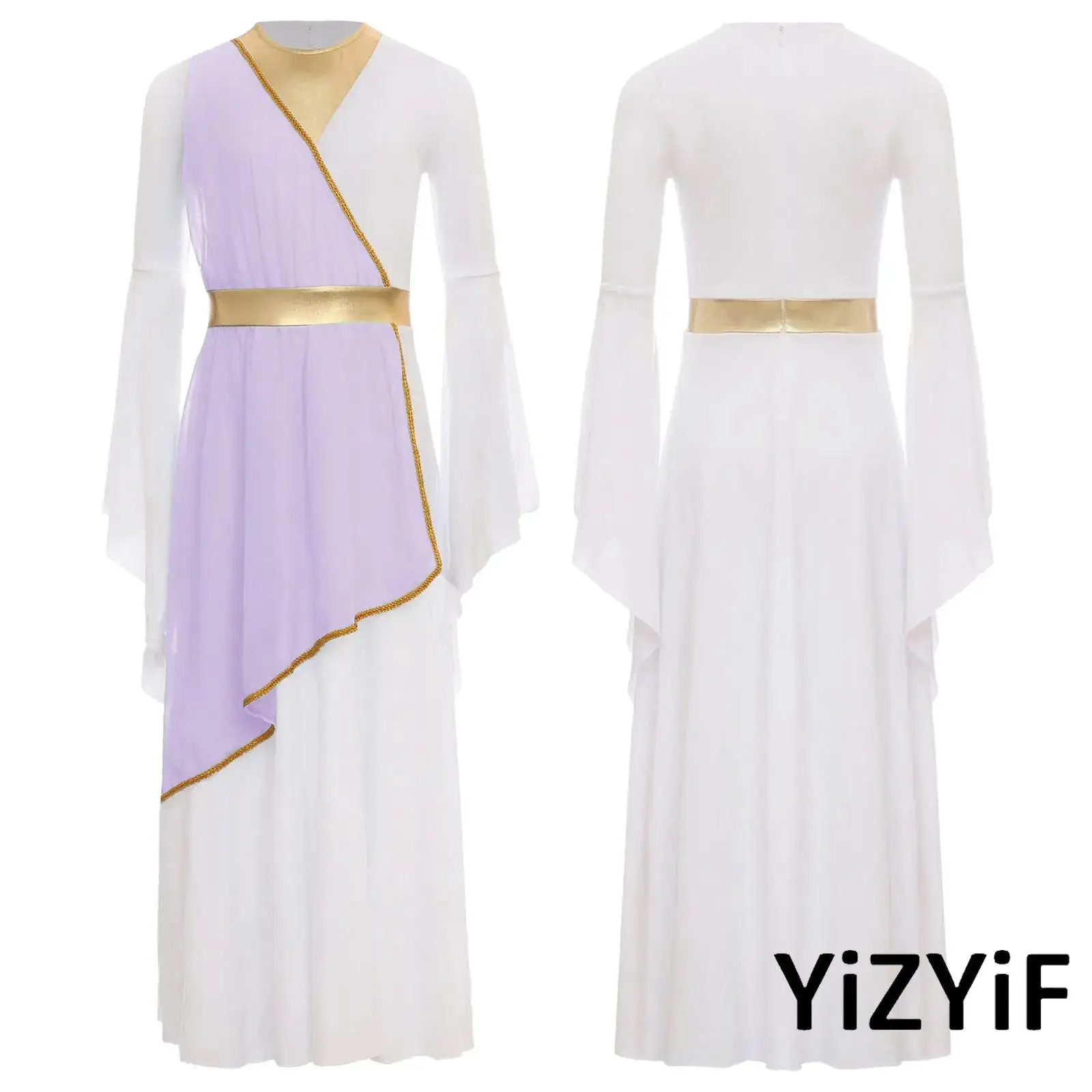 

Vibrant Greek Princess Costume for Girls with Contrast Color Design Long Sleeve Dress for Halloween Parties Cosplay Events