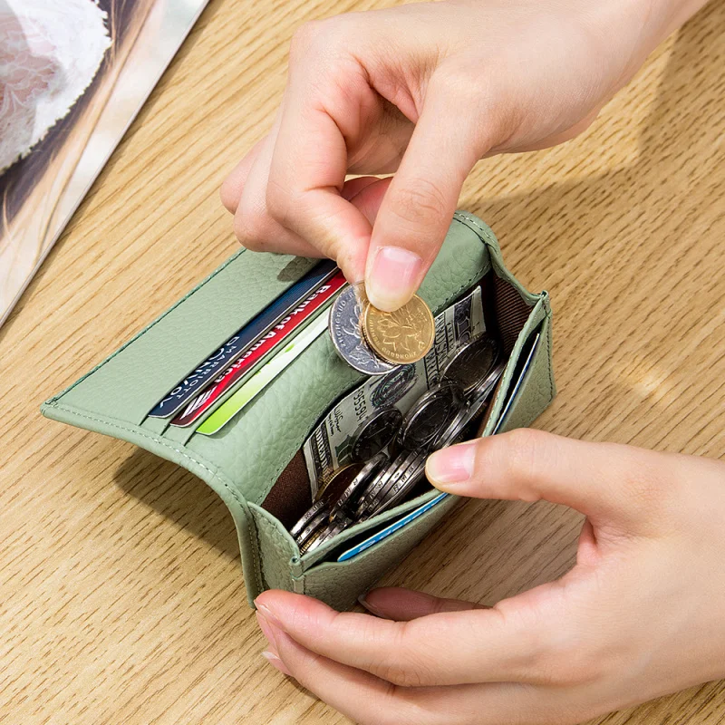 New Multifunctional Business Card Holder Business Casual First Layer Cowhide Card Holder Business Card Holder Creative Storage C