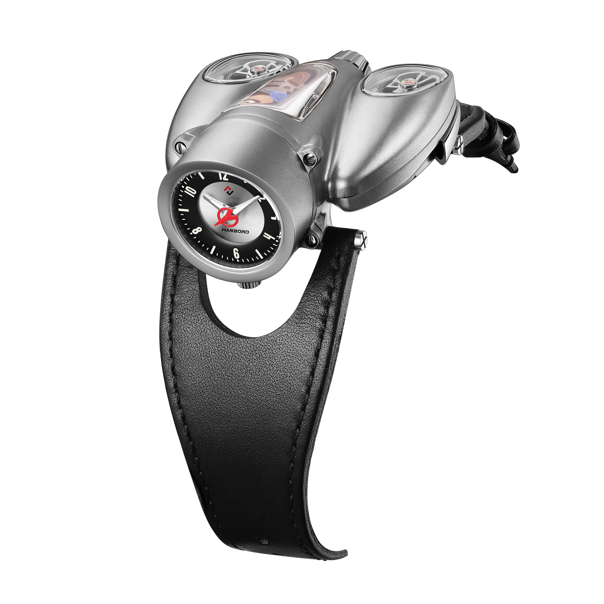 

HANBORO Dual Movement Airplane Series Men's Personalized Watch Fully Automatic Mechanical Quartz Watch 997