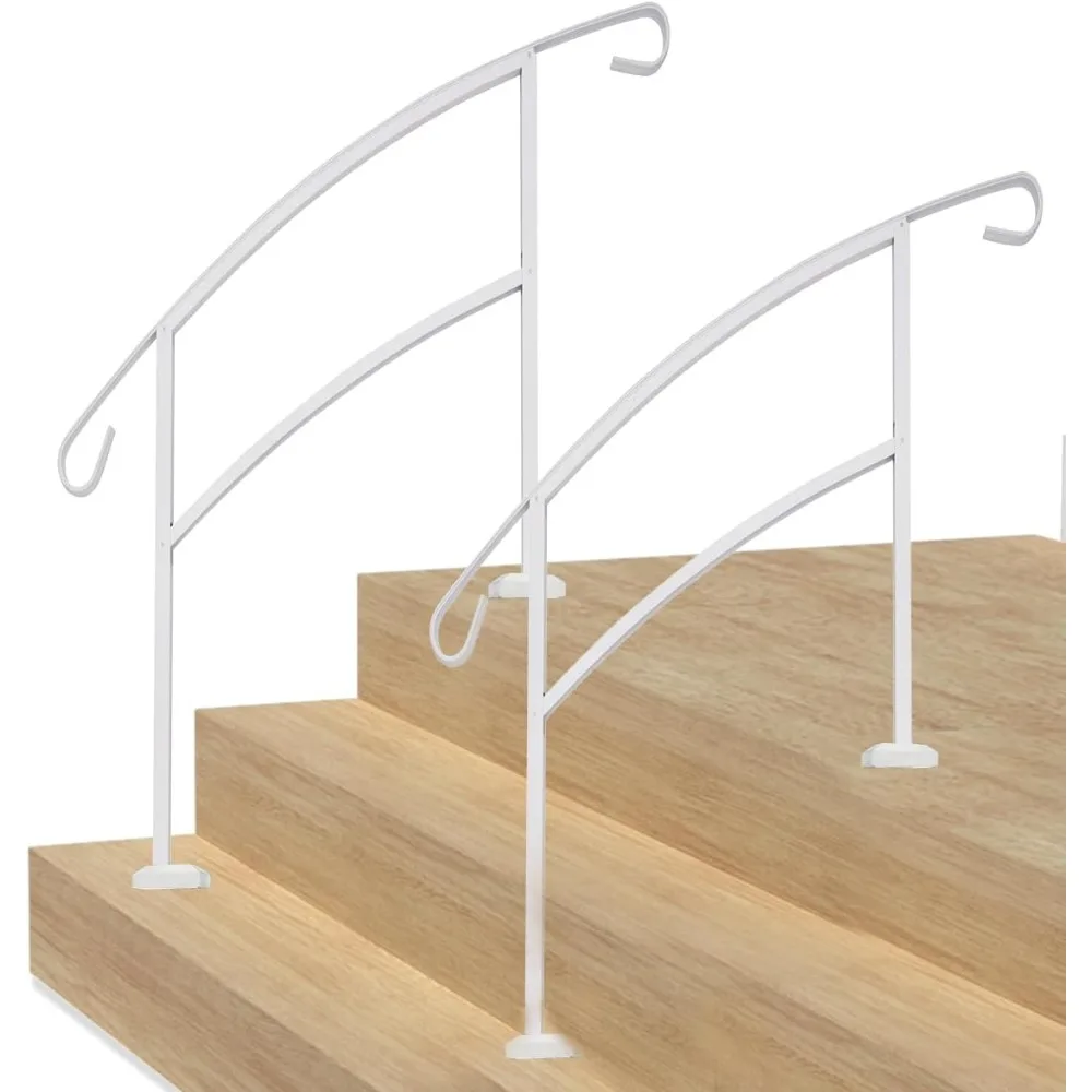 

Grisham Aluminum Handrails for Outdoor Steps,3 Step Outdoor Hand Railing Fits 1 to 3 Steps Outdoor Railing Stair Railing Kit (2