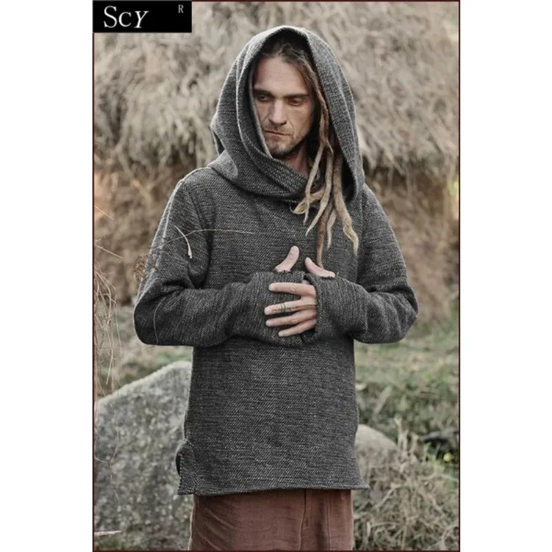 New men\'s fashion Thermal long sleeve sweater hoodies   vintage hoodie men