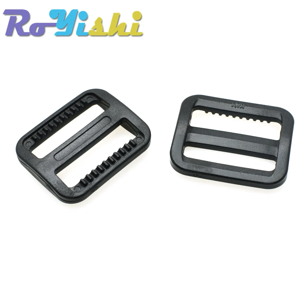 10 Pcs/Pack Plastic Slider Tri Glide Adjust Buckles Wider Style Backpack Straps Webbing Black