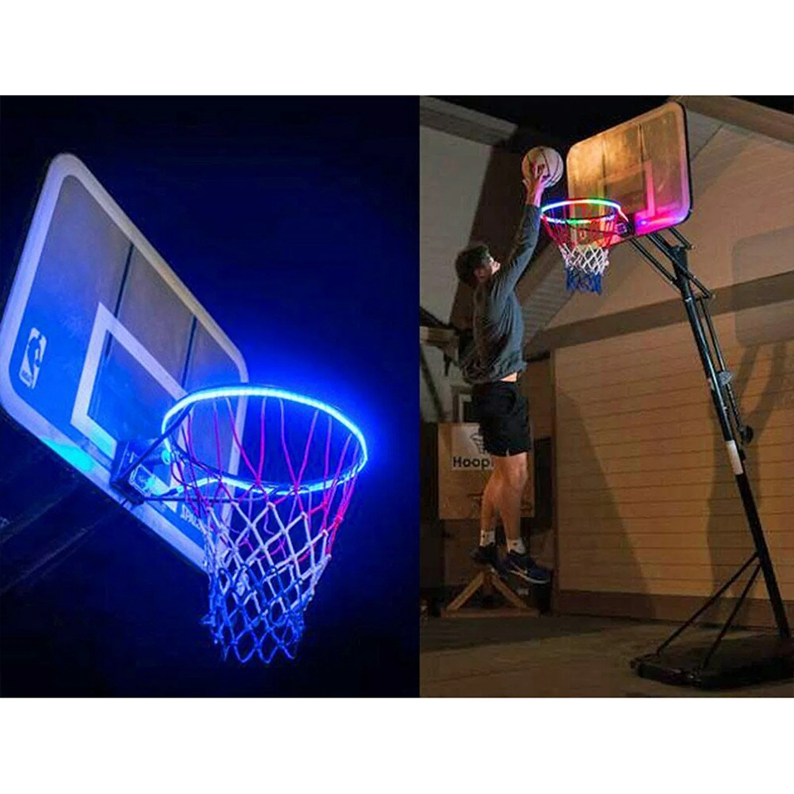 Solar Led Basketball Rim Lights 8 Flashing Modes Waterproof Adjustable Brightness Basketball Hoop Lights For Kids Boys & Girls