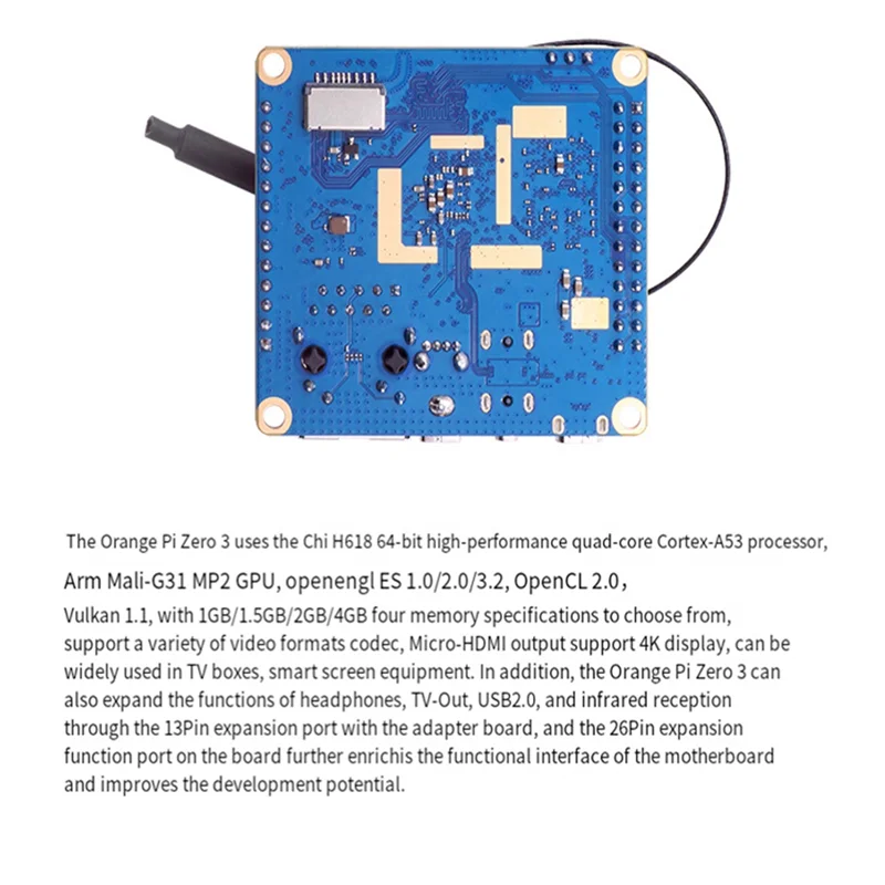 

Advanced 1 Set For Orange Pi Zero 3 4GB Single Board Computer H618 Chip Wifi-BT5.0 LPDDR4 Gigabit Development Board Kit US Plug