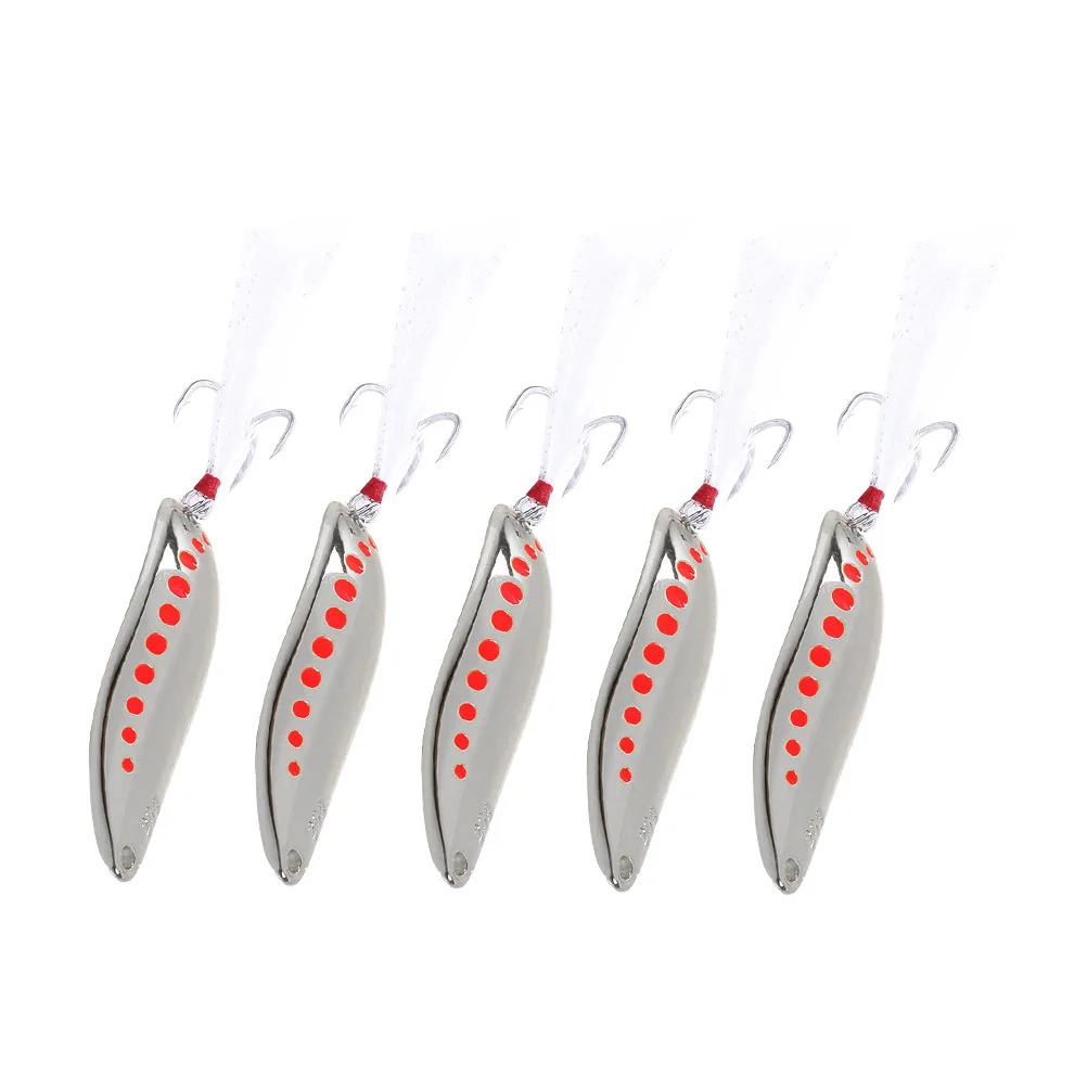 

4 pcs Metal Fishing Bait Long Distance Shaped Lures Kit Hard Material Reflective Hook Durability Fish Reusable