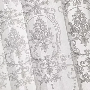 Perdeler saydam vual, çiçek nakış, ve beyaz oturma odası için, yatak odası En çok satılan 12 perde vual nakışı-no. 6