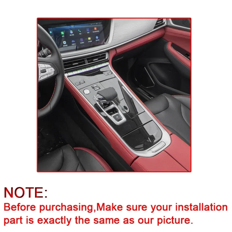 Car Interior Sticker For CHANGAN CS85 COUPE 2019-2023 Car Gear Panel Sticker Gear Box Protective Film Carbon Fiber Black Film