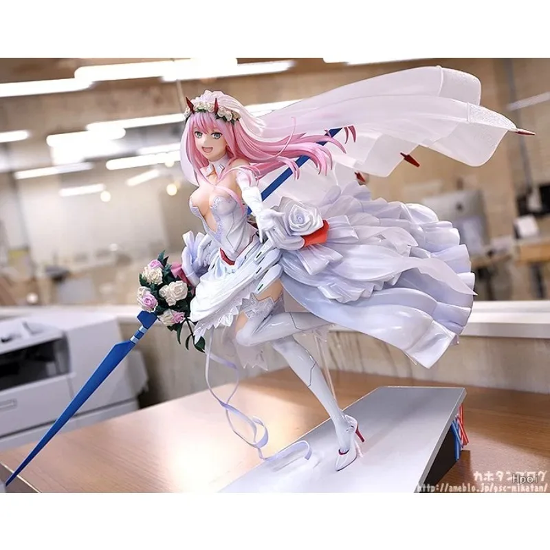 Tomato Toys Store Authentic 1/7 GSC Zero Two Bridal Style Character Figurine, Compact Display Artwork for Personal Collection